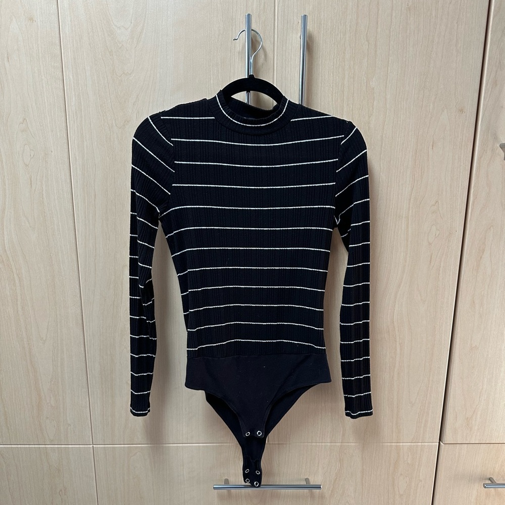 J. Crew mockneck striped bodysuit